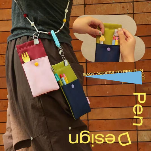 Portable Squeeze-Top Pen Pouch for On-the-Go Use