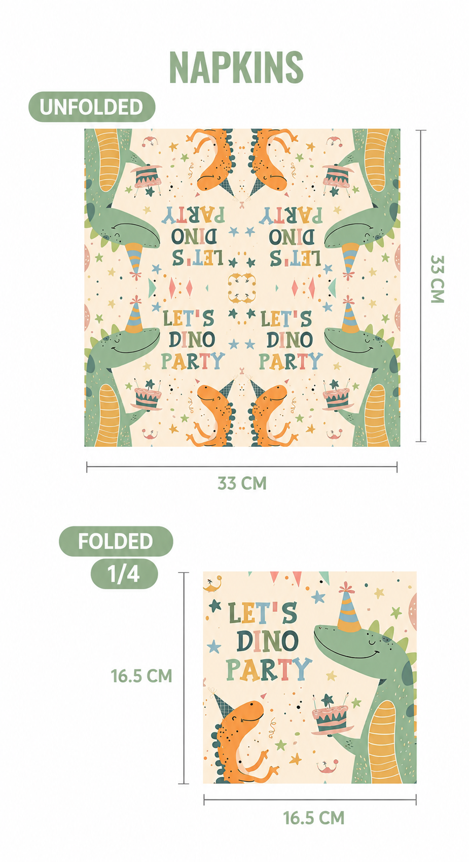 Let's Dino Party Disposable Tableware Set