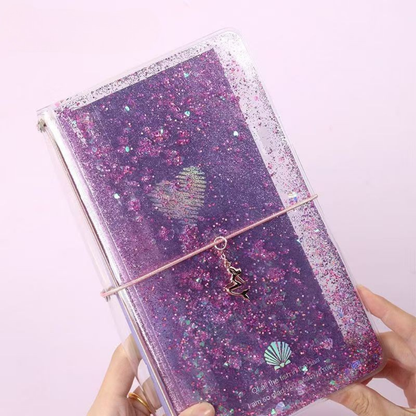 Mermaid Liquid Glitter Journal Notebook