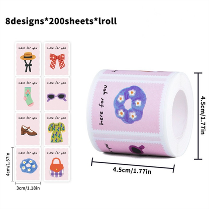 200pcs DIY Sticker Roll