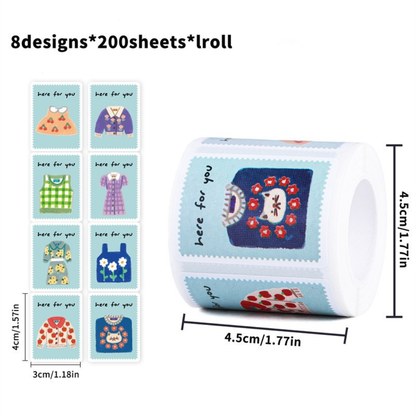 200pcs DIY Sticker Roll