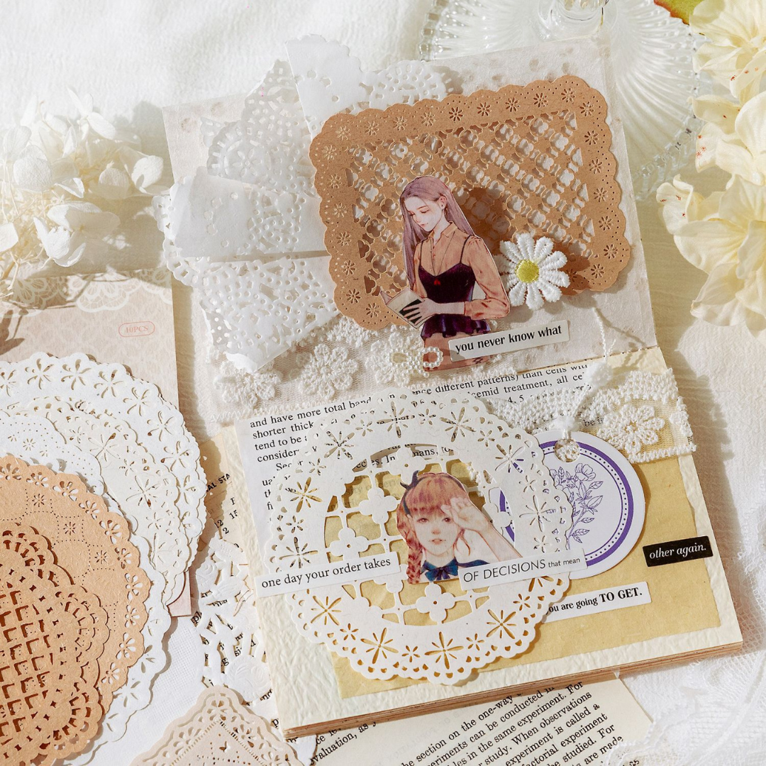 Decorative Lace Die-Cut Paper for Journaling