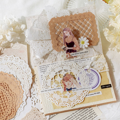 Decorative Lace Die-Cut Paper for Journaling