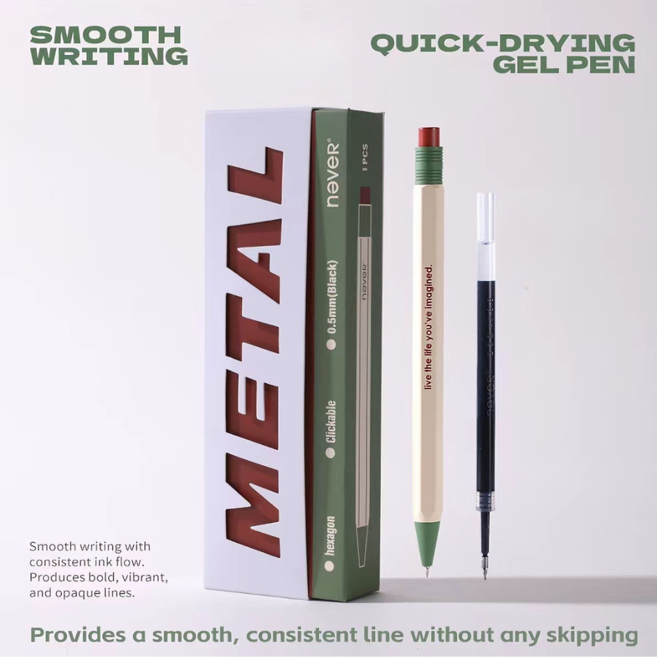 Premium Hexagonal Metal Gel Pen Gift Set
