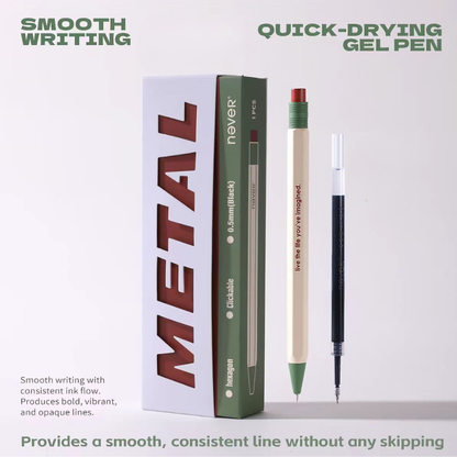 Premium Hexagonal Metal Gel Pen Gift Set