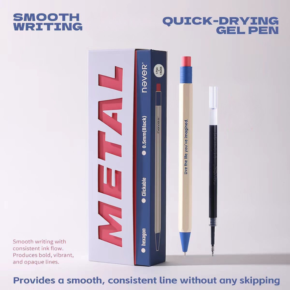 Premium Hexagonal Metal Gel Pen Gift Set