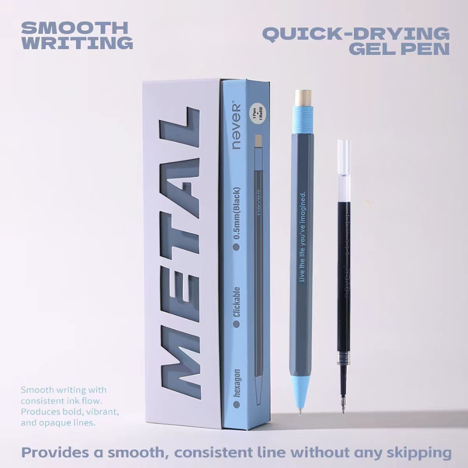 Premium Hexagonal Metal Gel Pen Gift Set
