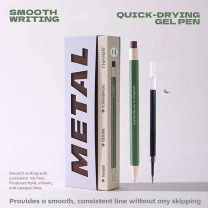 Premium Hexagonal Metal Gel Pen Gift Set