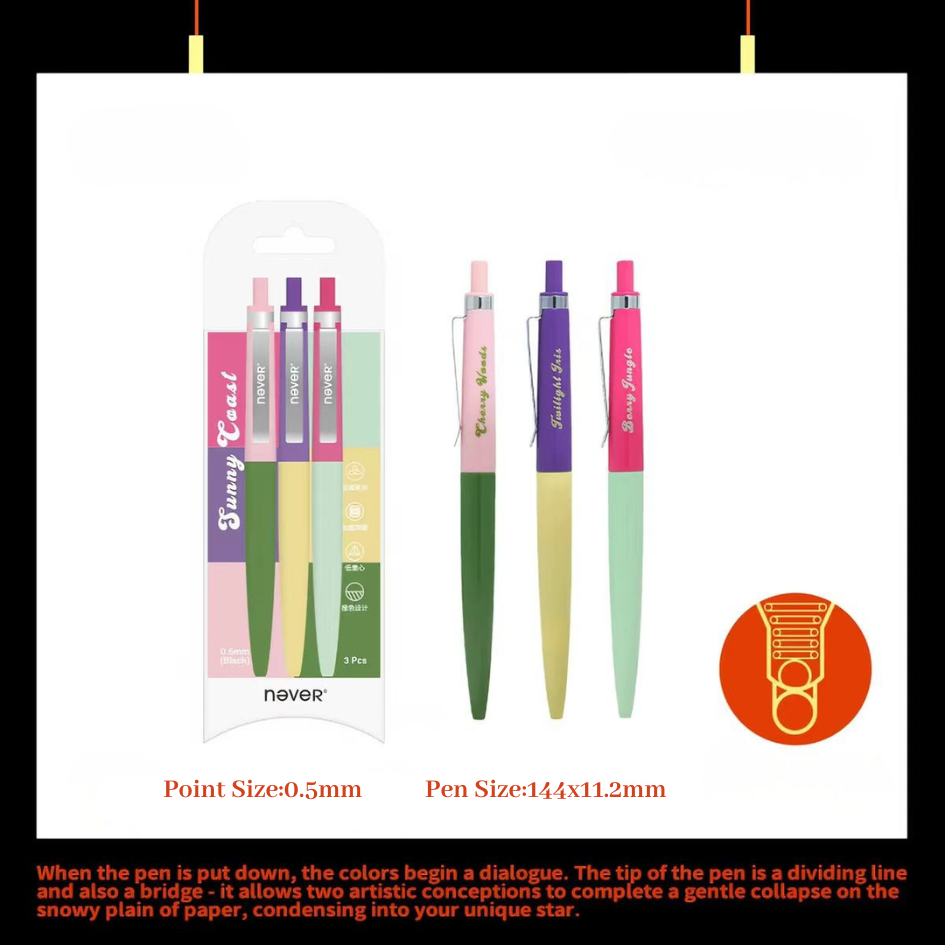 Retro Color-Block Gel Pens
