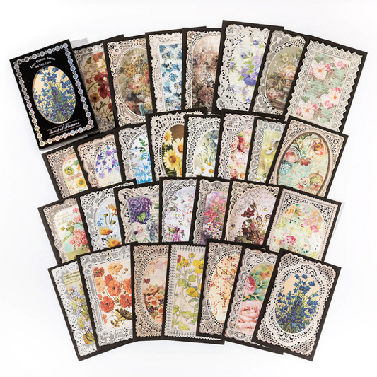Vintage Lace-Edge Creative Background Paper – Aesthetic Scenery-Building Sheets for Scrapbooking