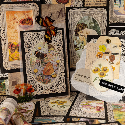 Vintage Lace-Edge Creative Background Paper – Aesthetic Scenery-Building Sheets for Scrapbooking