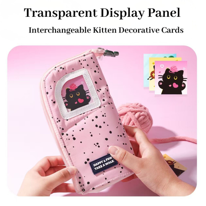 Cozy Knitted Kitten Pencil Case
