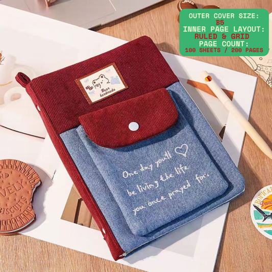Aesthetic Denim Patchwork A5 Binder