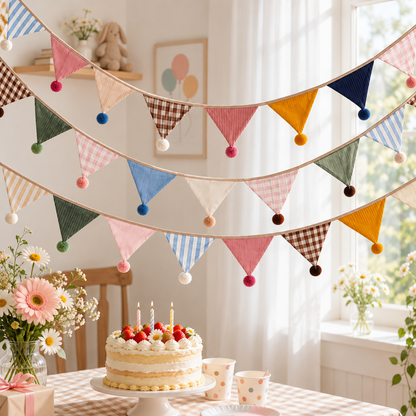Pom Pom Fabric Party Garland