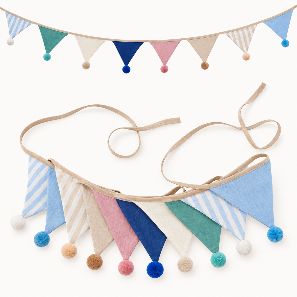 Pom Pom Fabric Party Garland