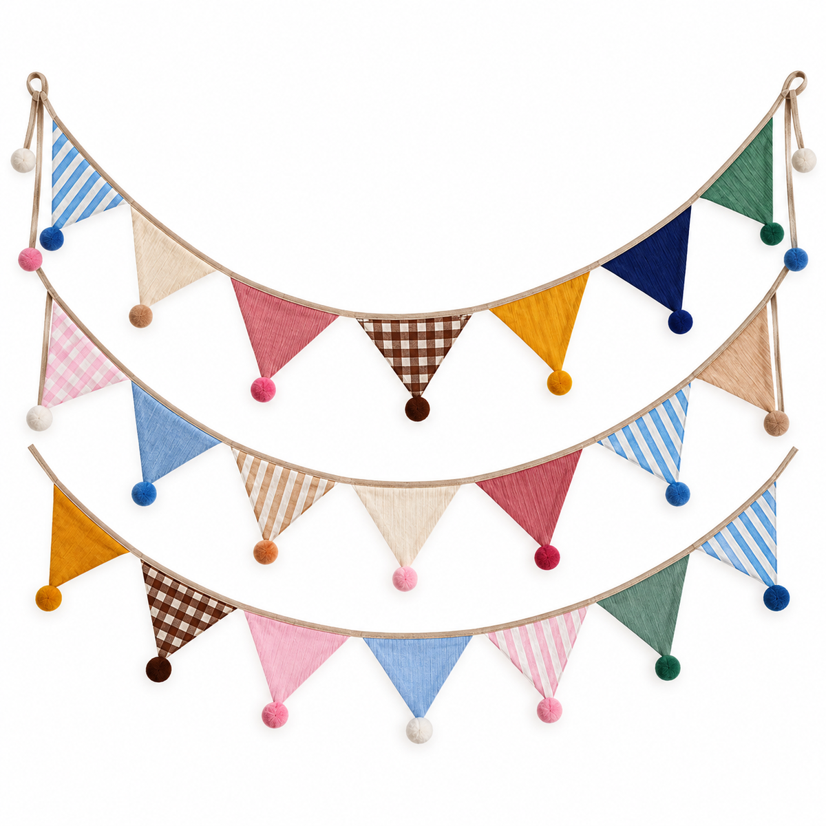 Pom Pom Fabric Party Garland