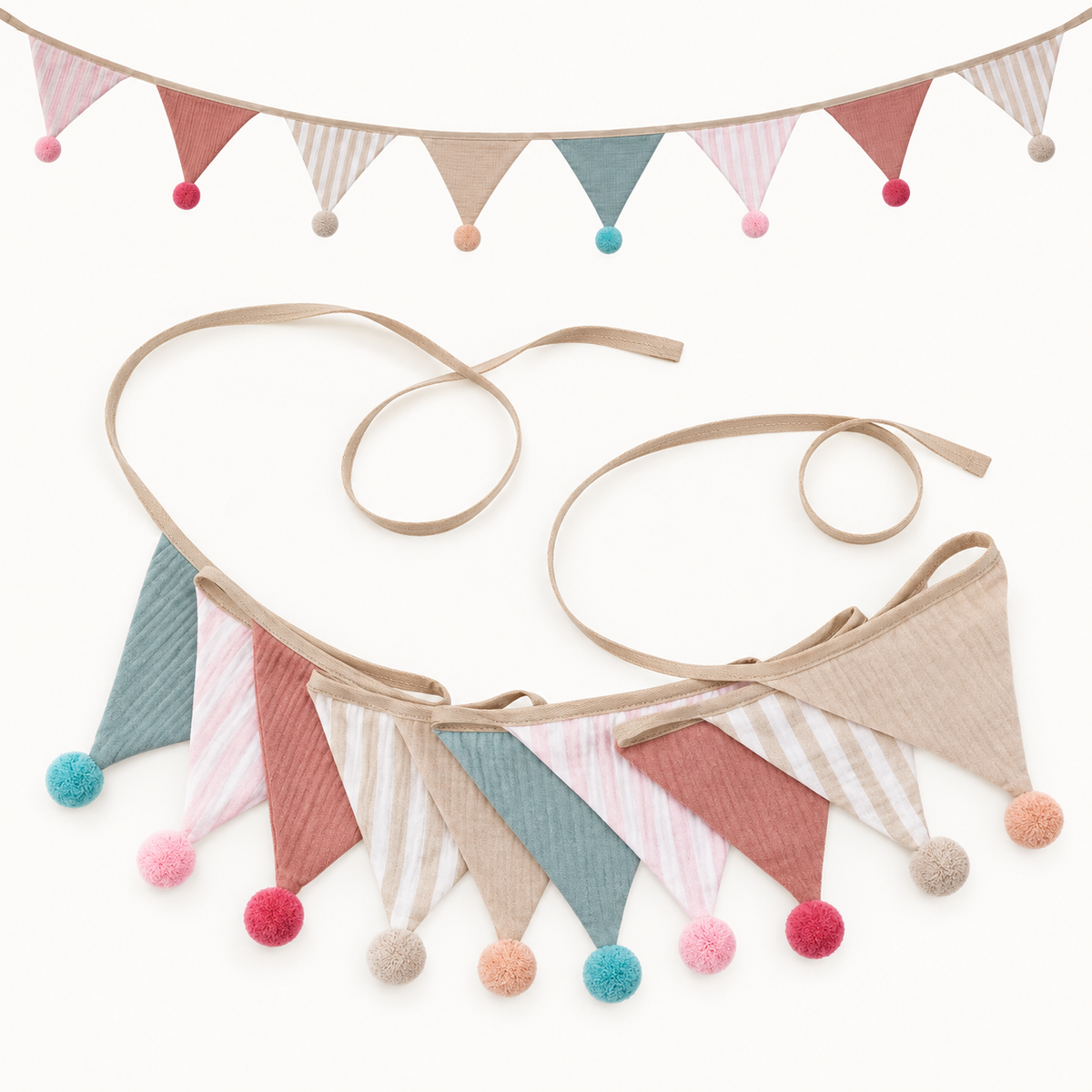 Pom Pom Fabric Party Garland
