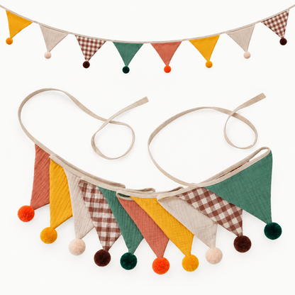 Pom Pom Fabric Party Garland