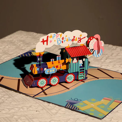 Pop-Up Birthday Train Greeting Card
