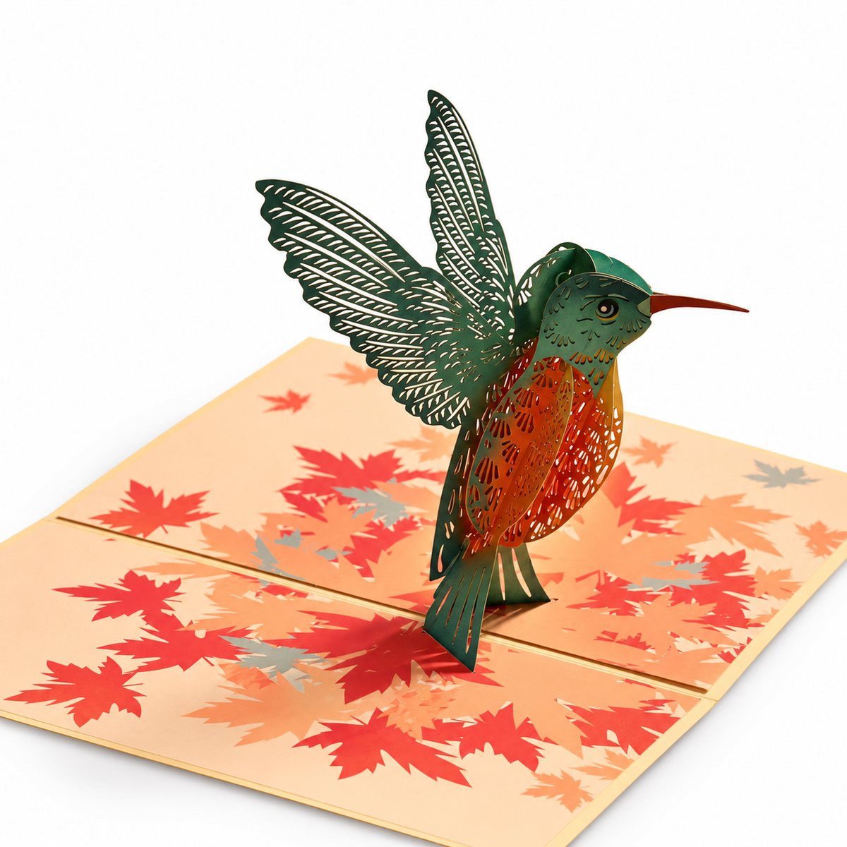 Autumn Hummingbird Pop-Up Greeting Card
