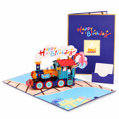 Pop-Up Birthday Train Greeting Card