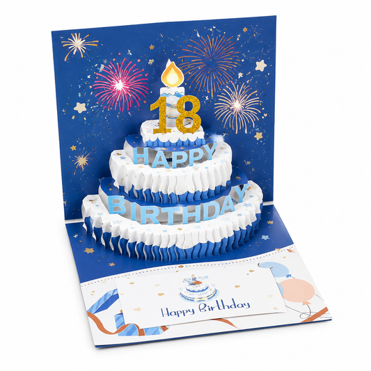 3D Light-Up Birthday Cake Pop-Up Card with Interchangeable Numbers