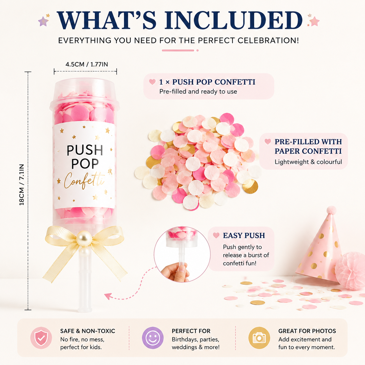Push Pop Confetti Poppers